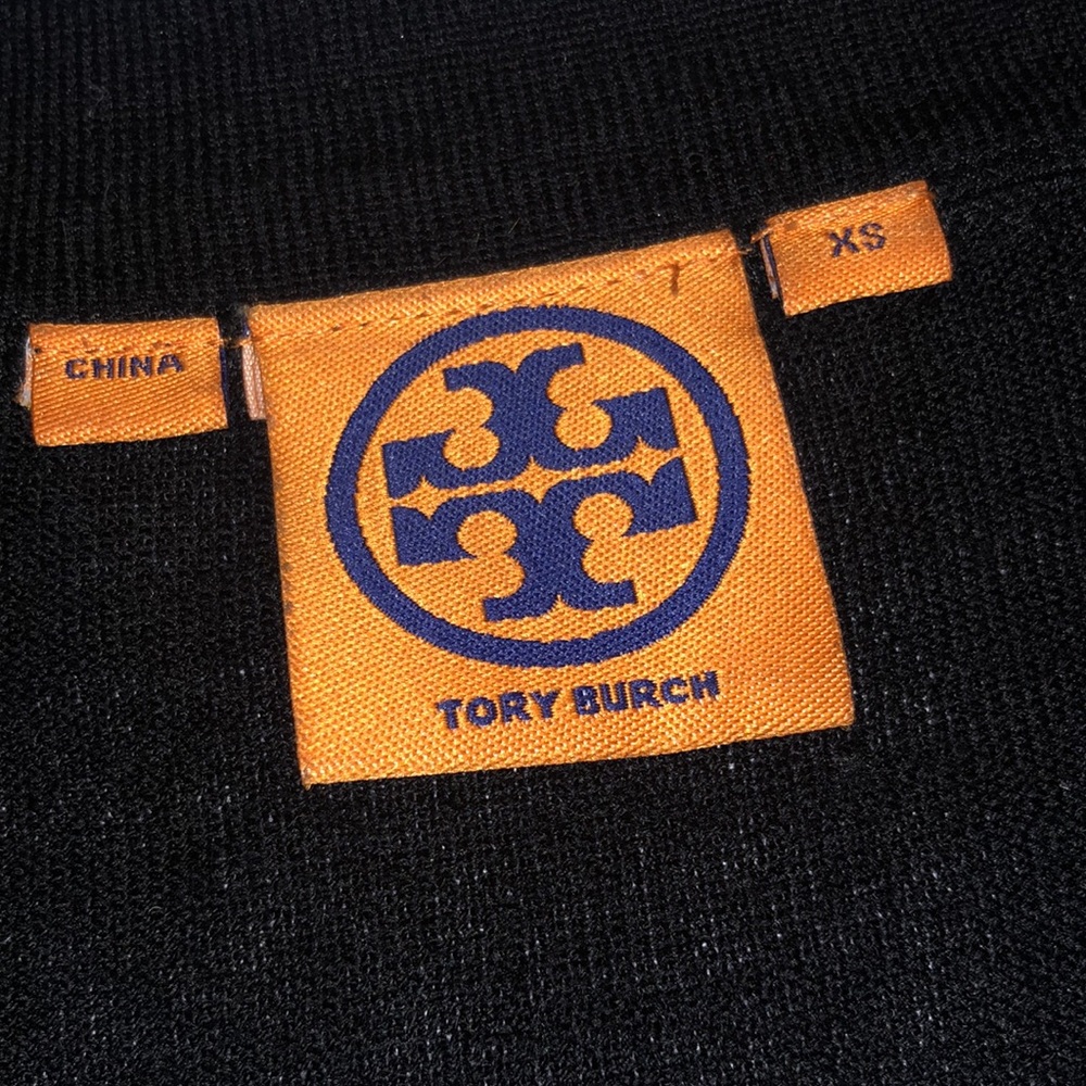 Black Tory Burch Simone Wool V-Neck Cardigan